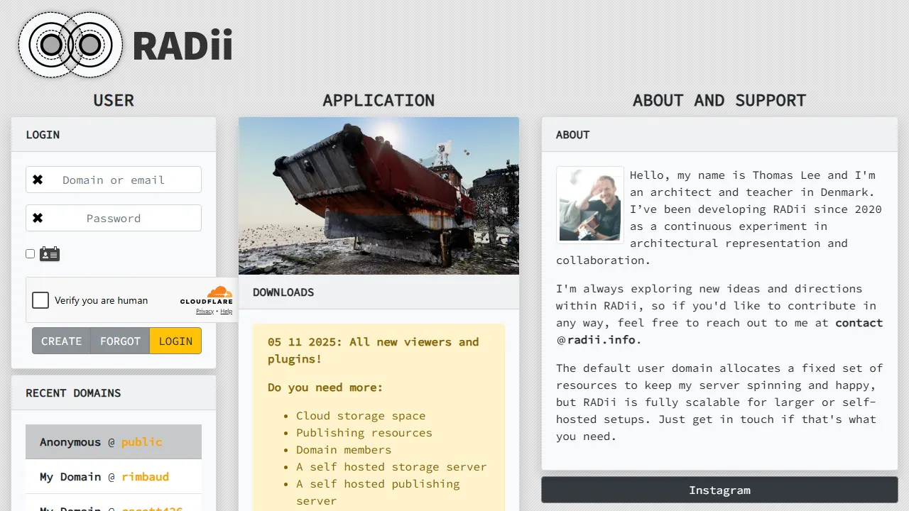 radii.info - Architecture Design Tool For Hobby Programmers screenshot