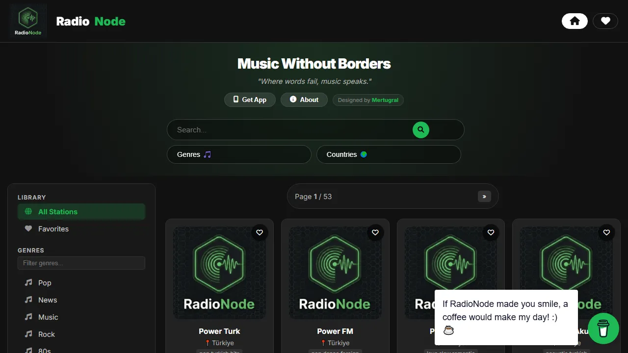 radionode.co - Pandora Online Radio Streaming Music Experience screenshot
