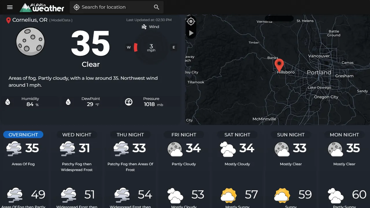 rainowls.com - Free Automated Surface Observing System Tool screenshot