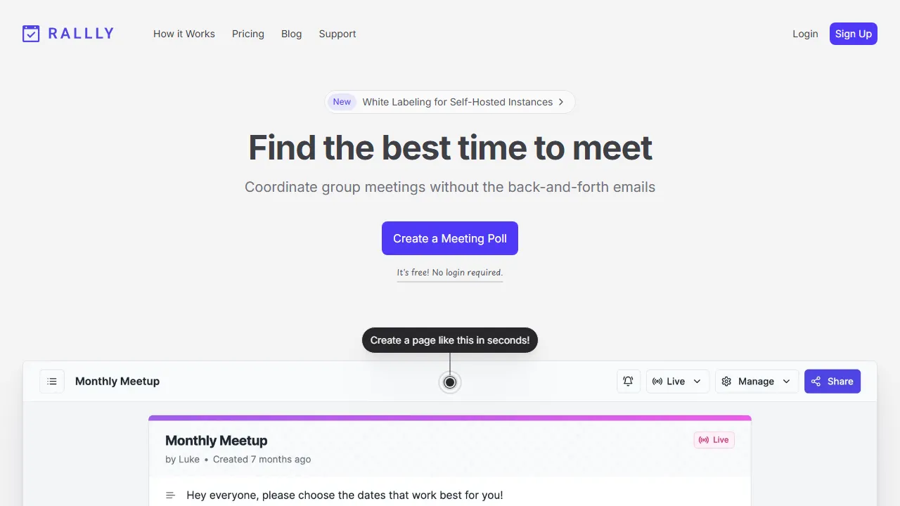 rallly.co - Open Source Event and Meeting Scheduler screenshot