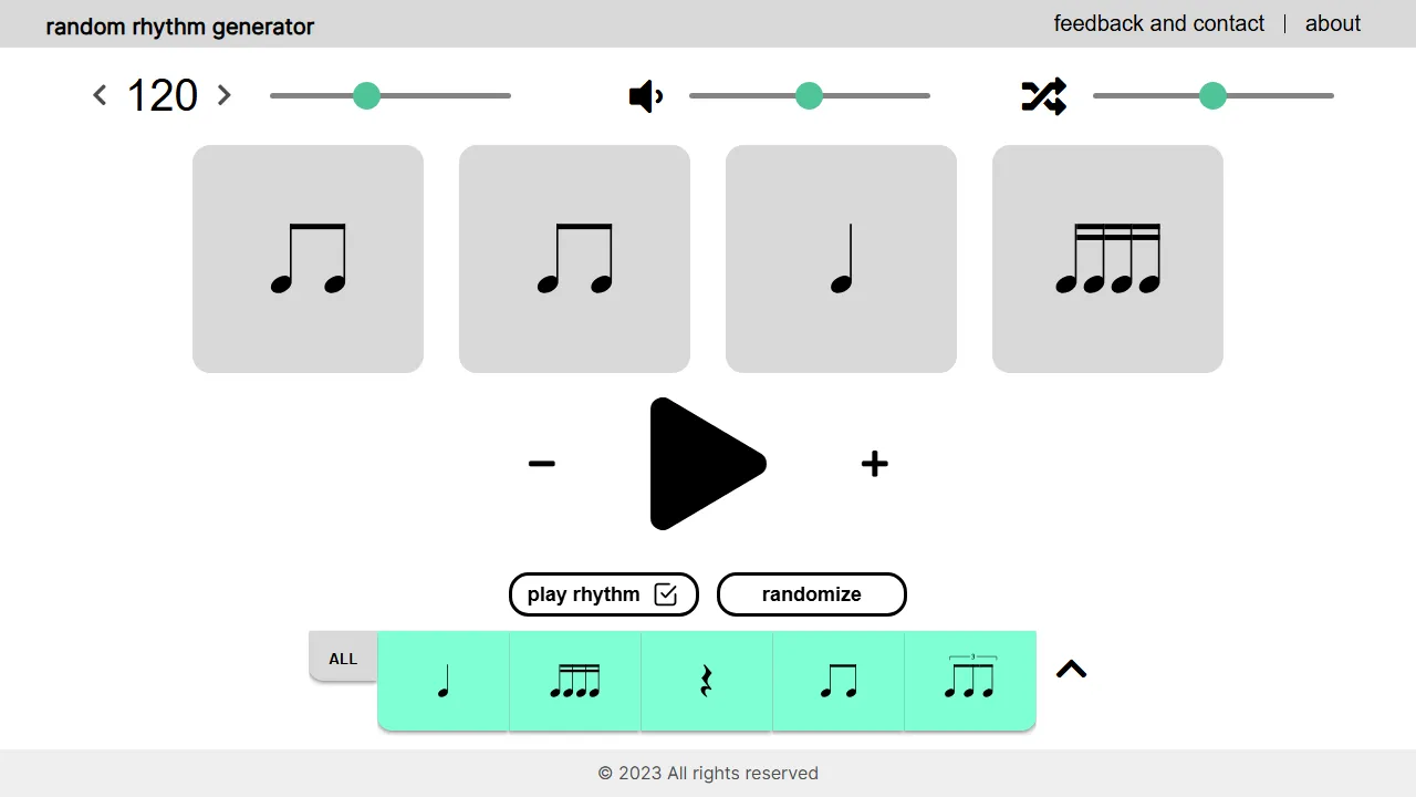 randomrhythmgenerator.com - Free Online Rhythm Generation Tool screenshot