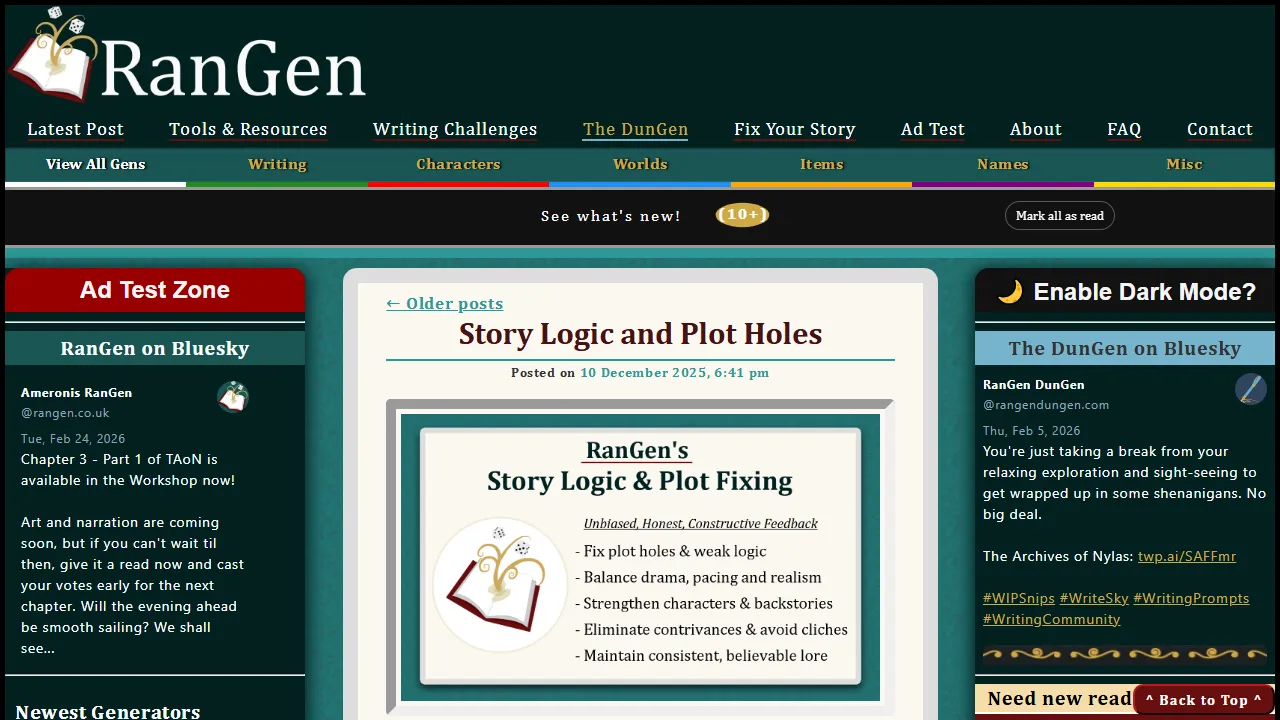 rangen.co.uk - Random Content Generator for Creative Inspiration screenshot
