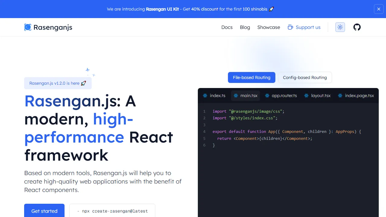 rasengan.dev - Open Source Javascript React Native Framework screenshot