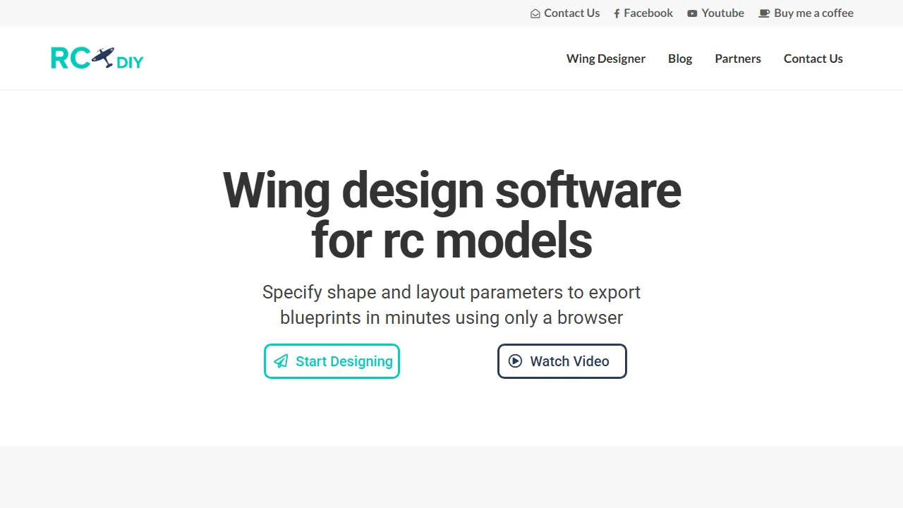 rcplanediy.com - Custom Wing Design Software Online screenshot
