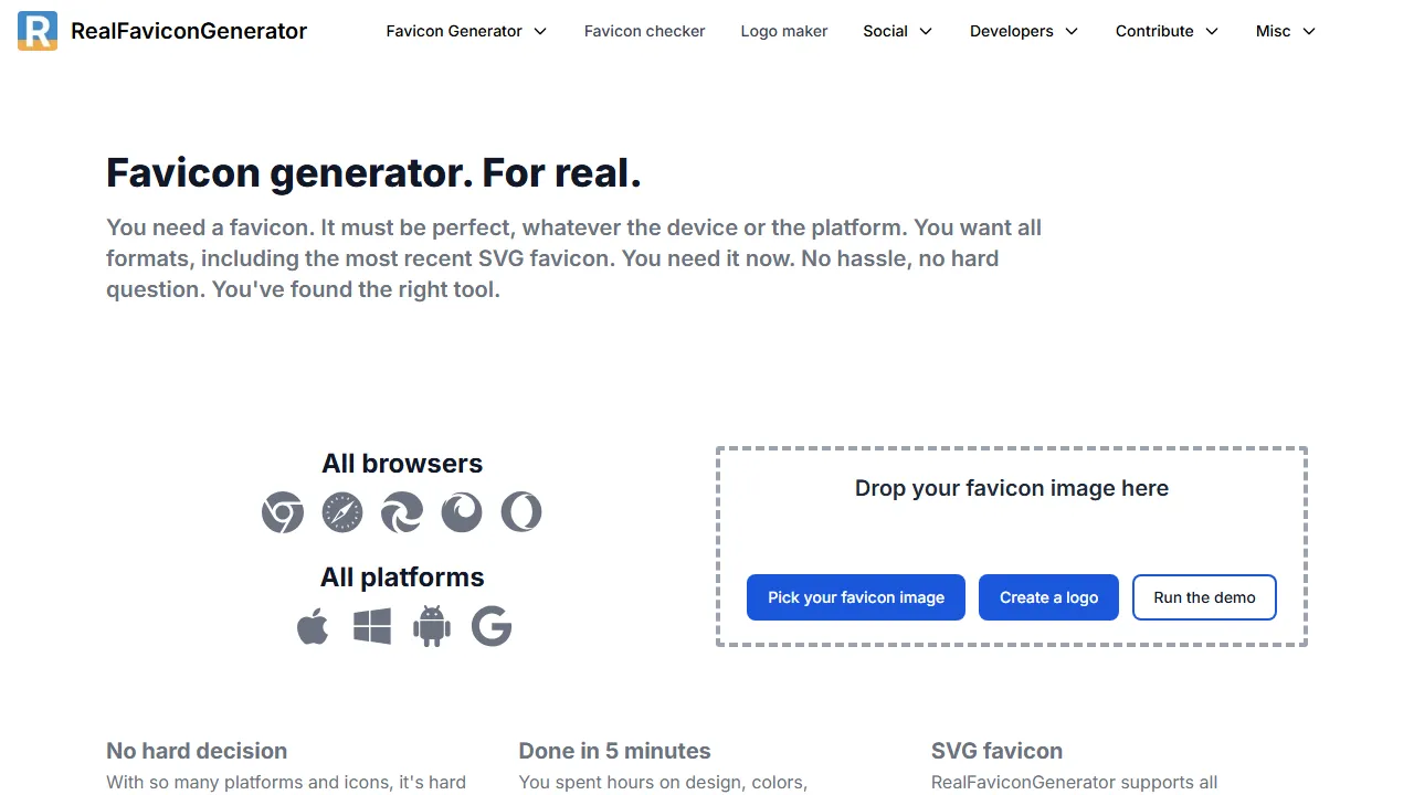 realfavicongenerator.net - Free Favicon Generator for Multiple Platforms screenshot
