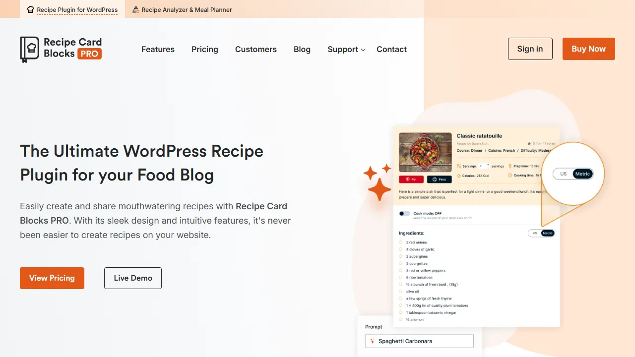 recipecard.io - Recipe Nutrition Analyzer Online screenshot