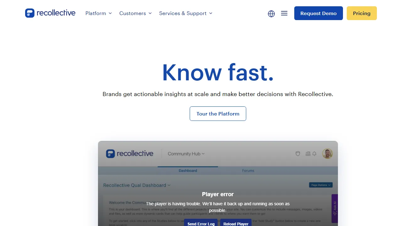 recollective.com - Online Research Community Platform Solution screenshot