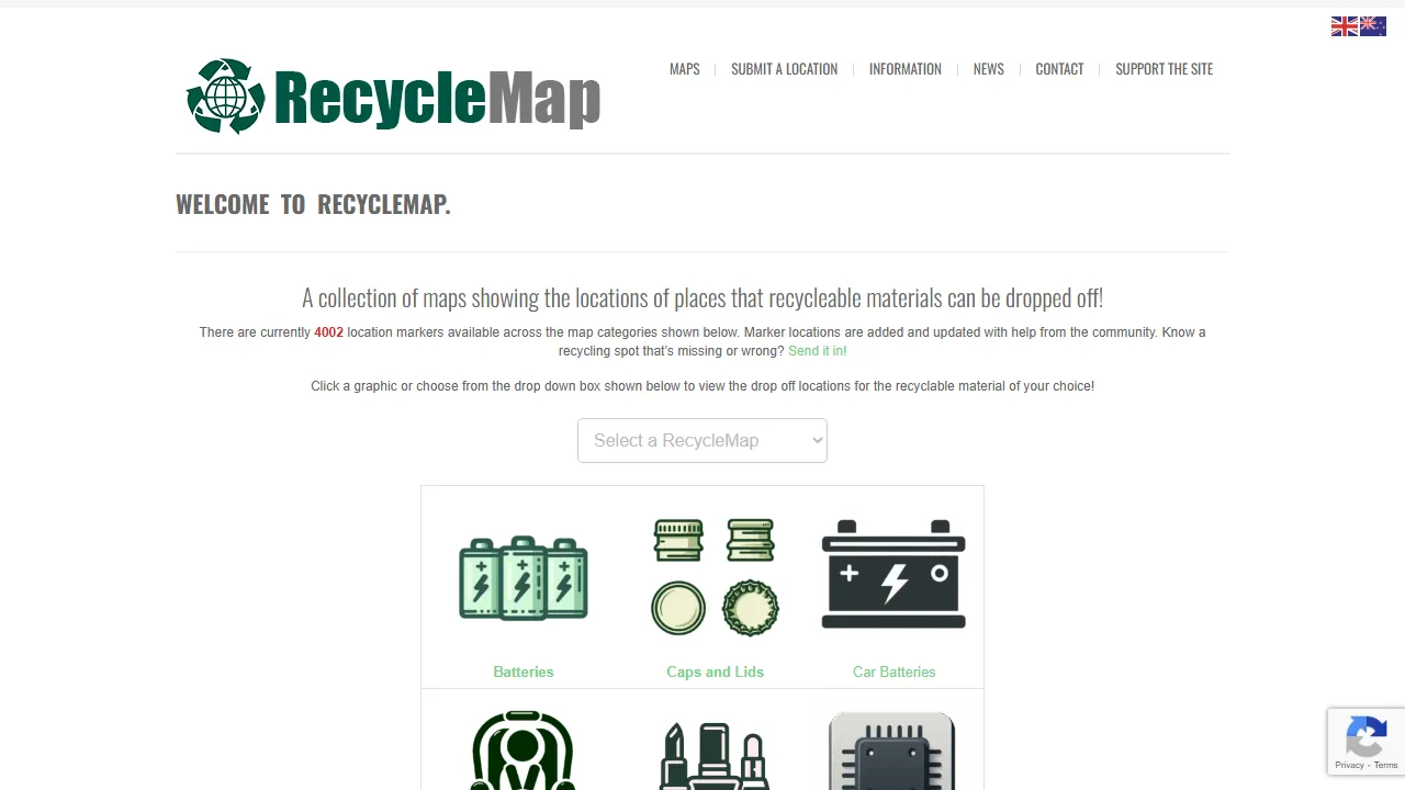 recyclemap.co.nz - New Zealand Recycling Location Finder screenshot