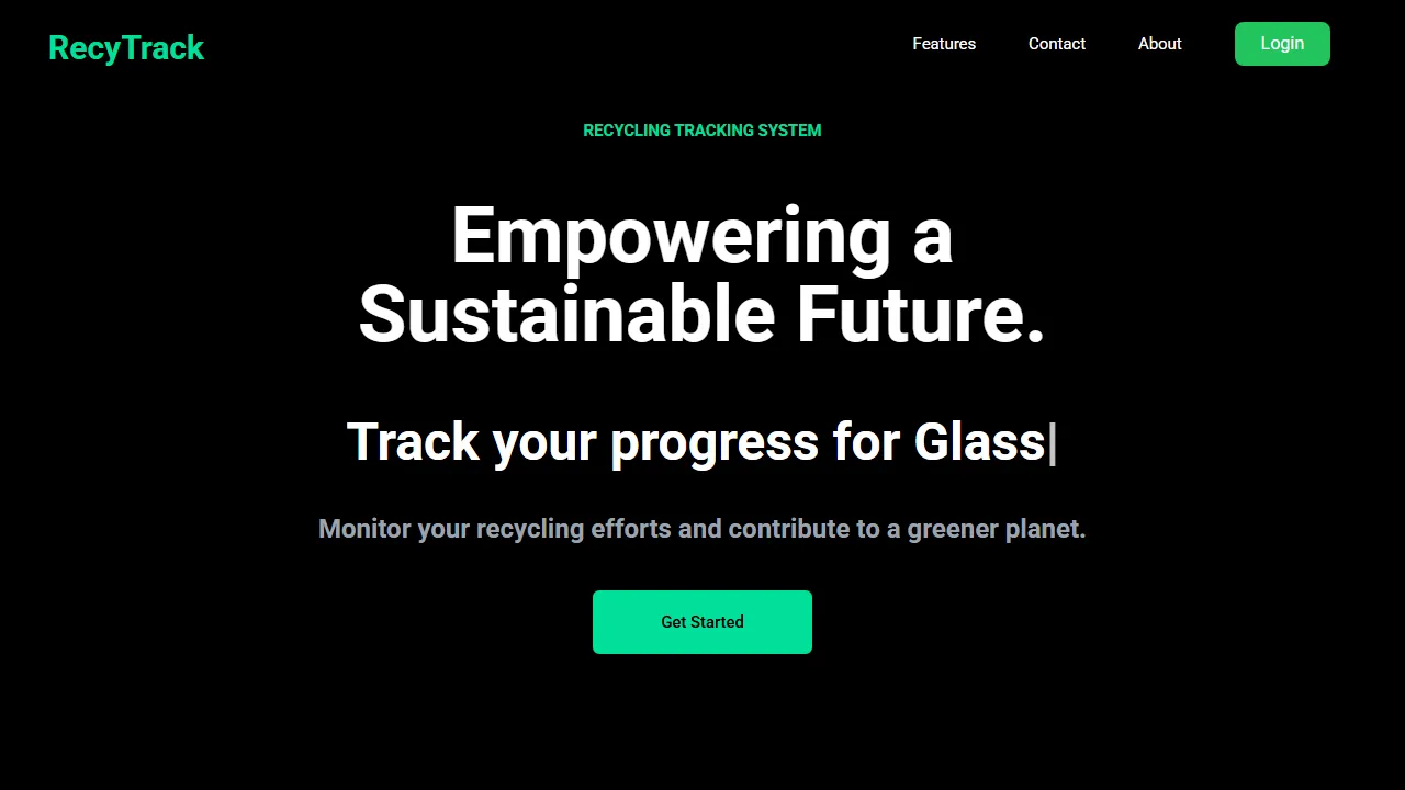 recytrack.vercel.app - Recycling Activity Tracker and Monitor Software screenshot