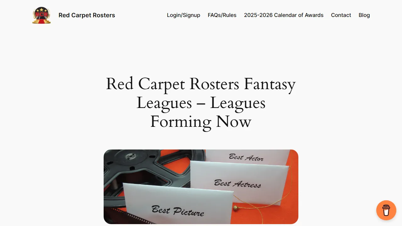 redcarpetrosters.com - Fantasy Premier League for Film Awards screenshot