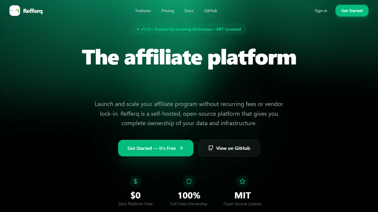refferq.com - Open Source Referral Marketing Platform for SaaS screenshot