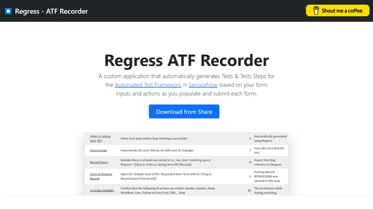 regress-atf-recorder.com - Developer Utility to Show Appreciation screenshot