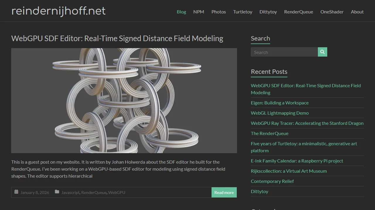 reindernijhoff.net - Online Generative Art Playground for Creative Coding screenshot