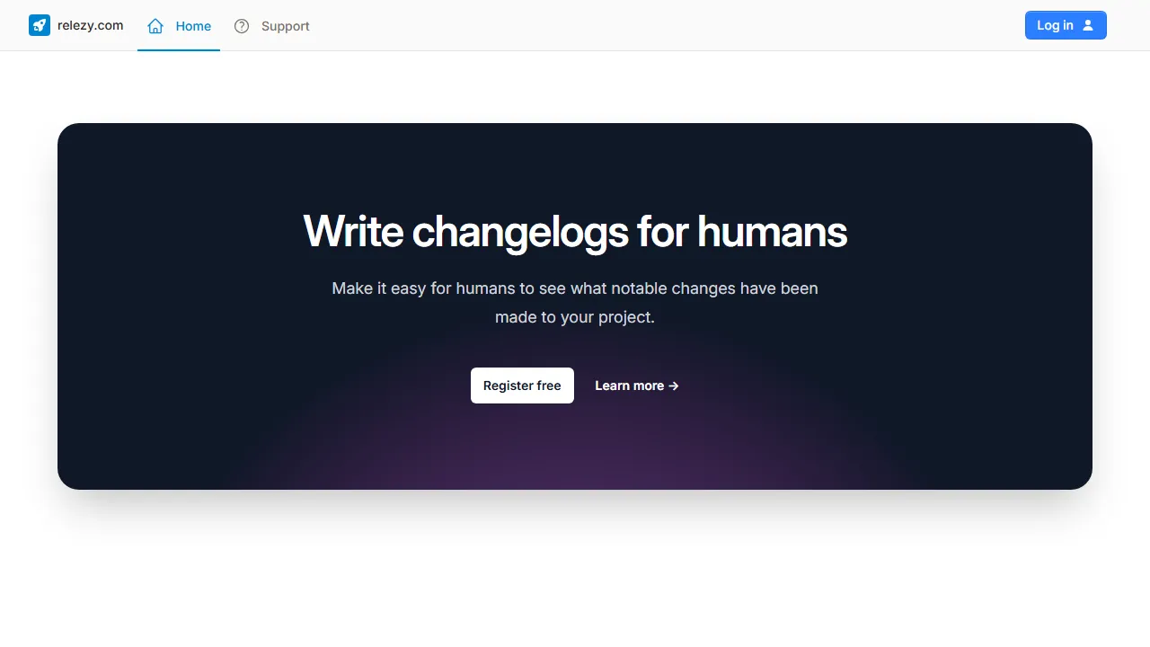 relezy.com - Changelog Management Tool for Developers screenshot