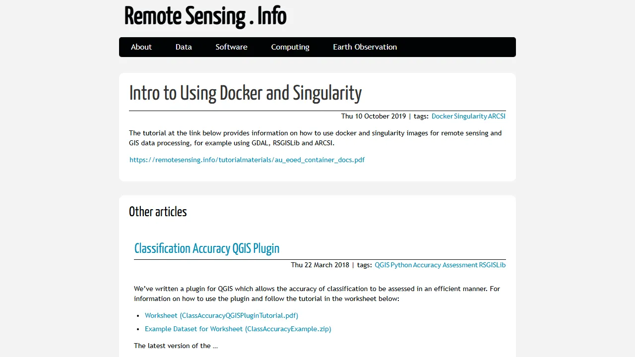 remotesensing.info - Open Source GIS Spatial Data Analysis Software screenshot