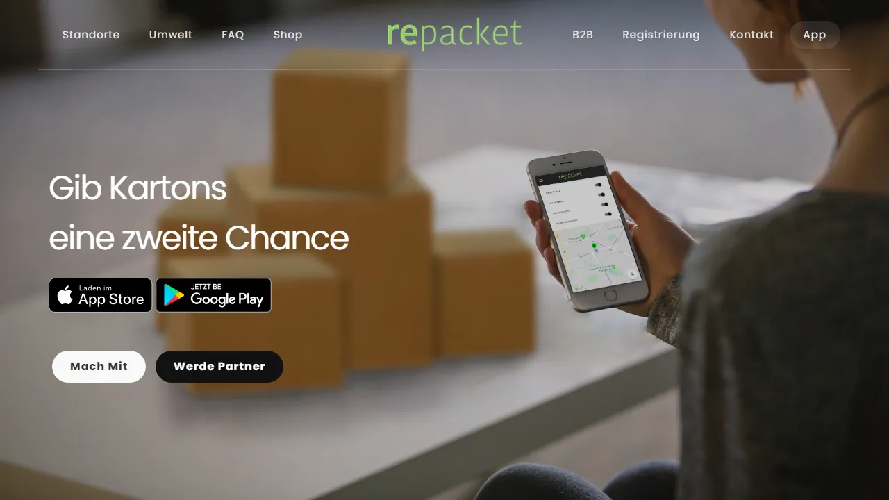 repacket.de - Sustainable Packaging Reuse App for Shippers screenshot