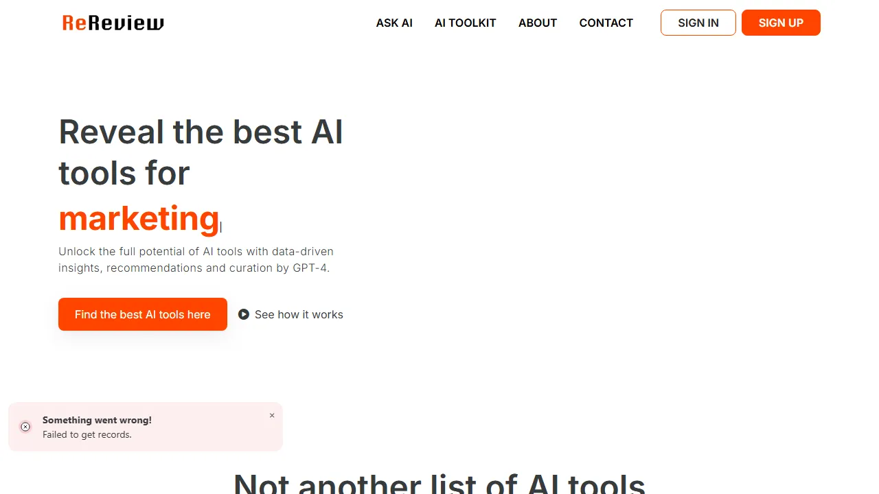 rereview.ai - AI Tool Reviews and Insights screenshot