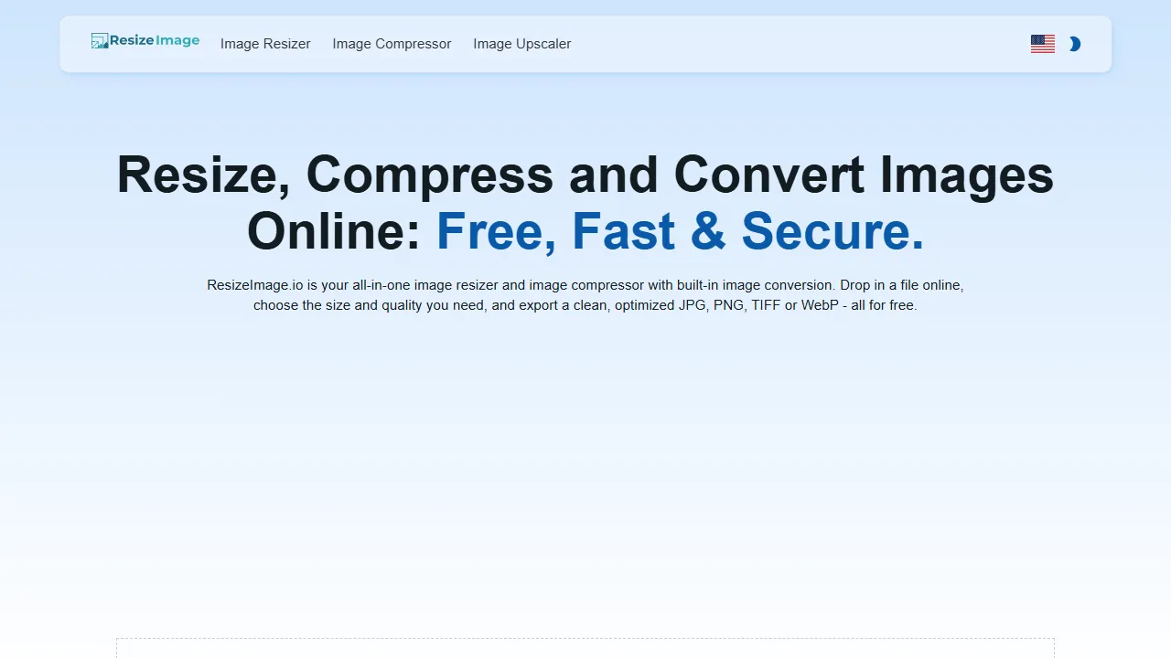 resizeimage.io - Free AI Photo Editor and Media Tools screenshot