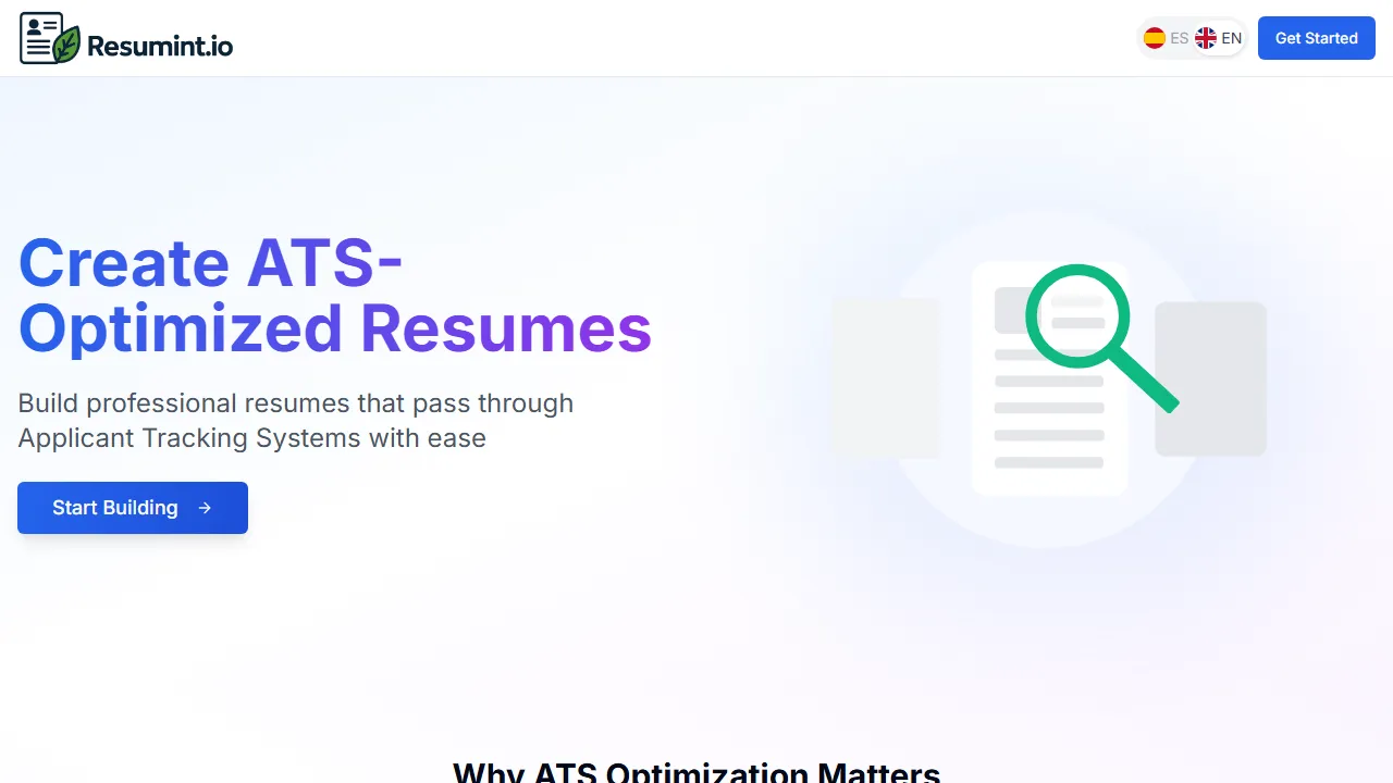 resumint.io - Free Resume Builder to Create Professional CVs screenshot