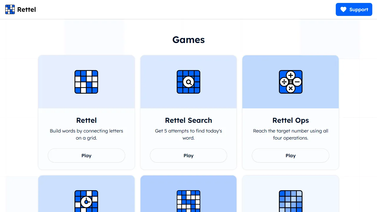 rettelgame.com - Fun Daily Word Building Game screenshot