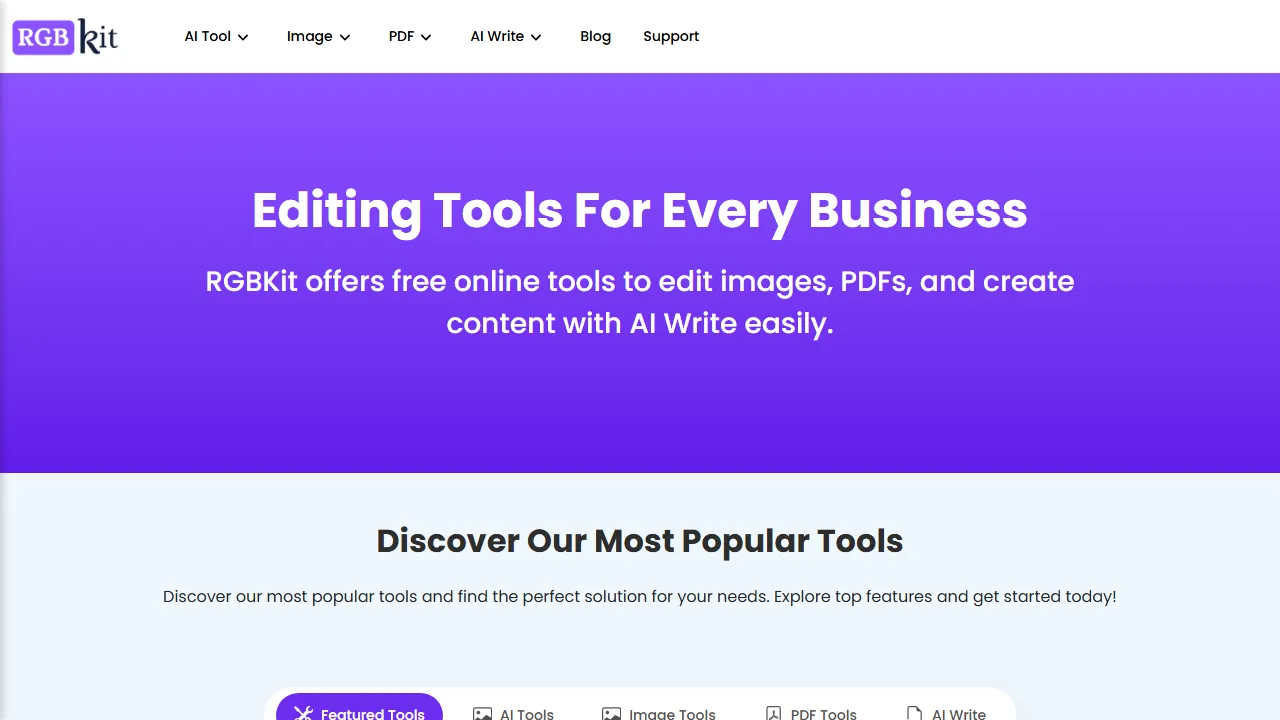 rgbkit.com - AI Image Editor - Free Photo Enhancer Tool screenshot