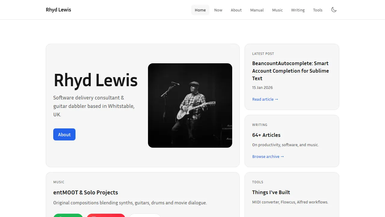 rhydlewis.net - Project Tracking Software for Task Management screenshot