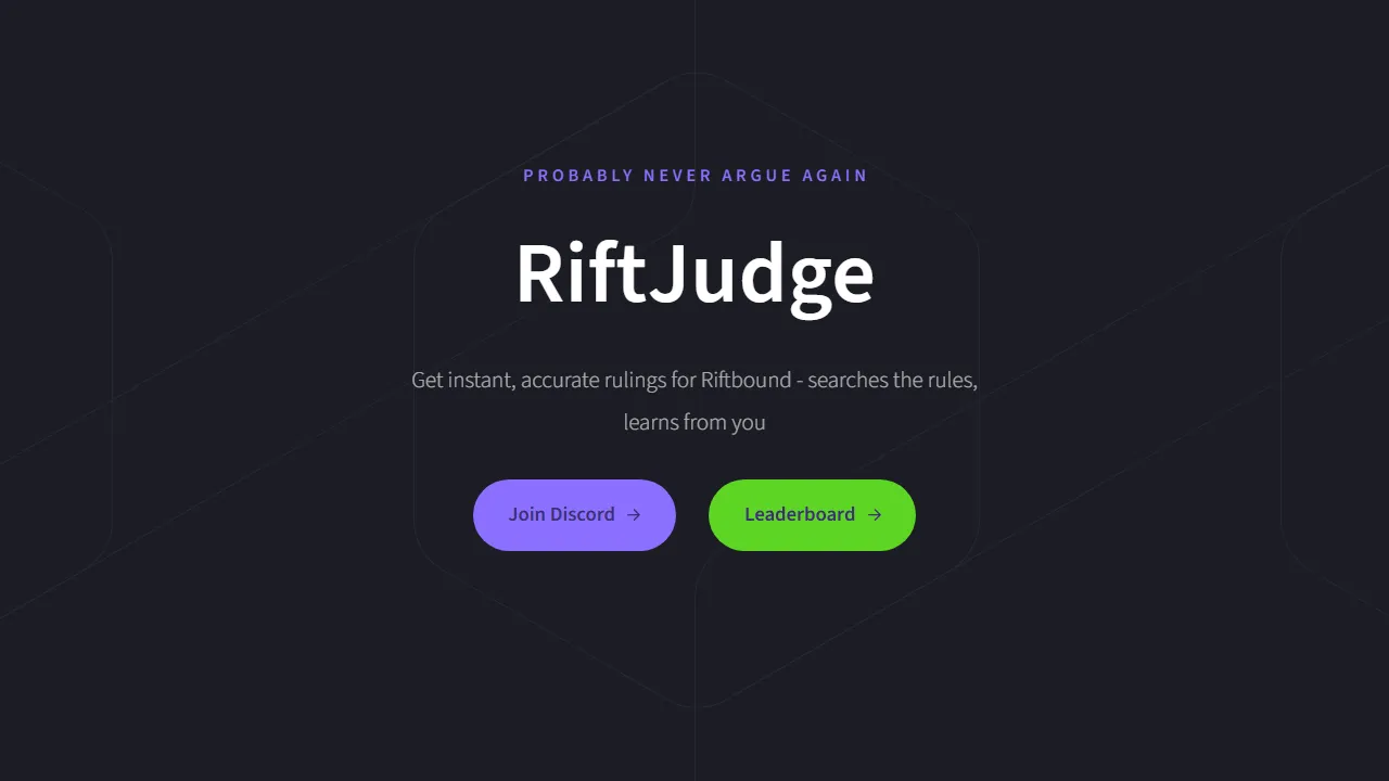 riftjudge.com - Rule Lookup Assistant for Complex Interactions screenshot