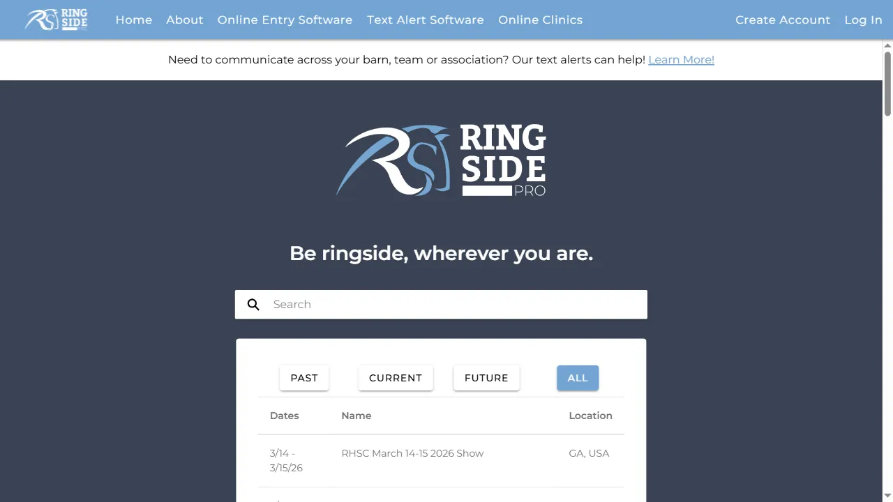 ringsidepro.com - Easy-to-Use Equestrian Management Software screenshot