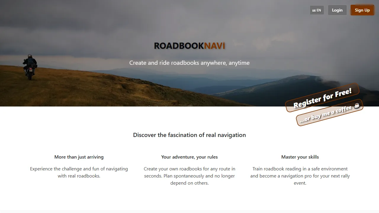 roadbooknavi.de - Navigation App for Enduro Riders and Rallies screenshot