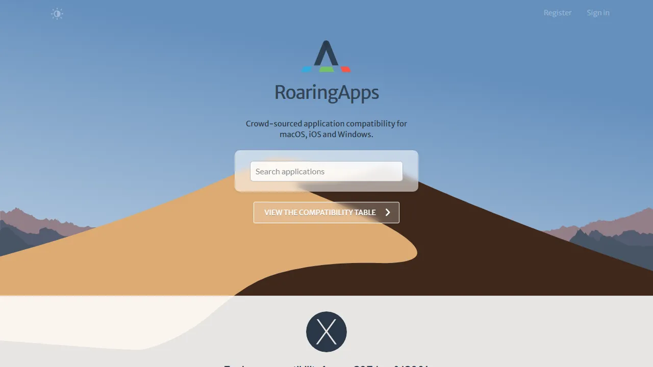 roaringapps.com - Mac and iOS App Compatibility Checker screenshot