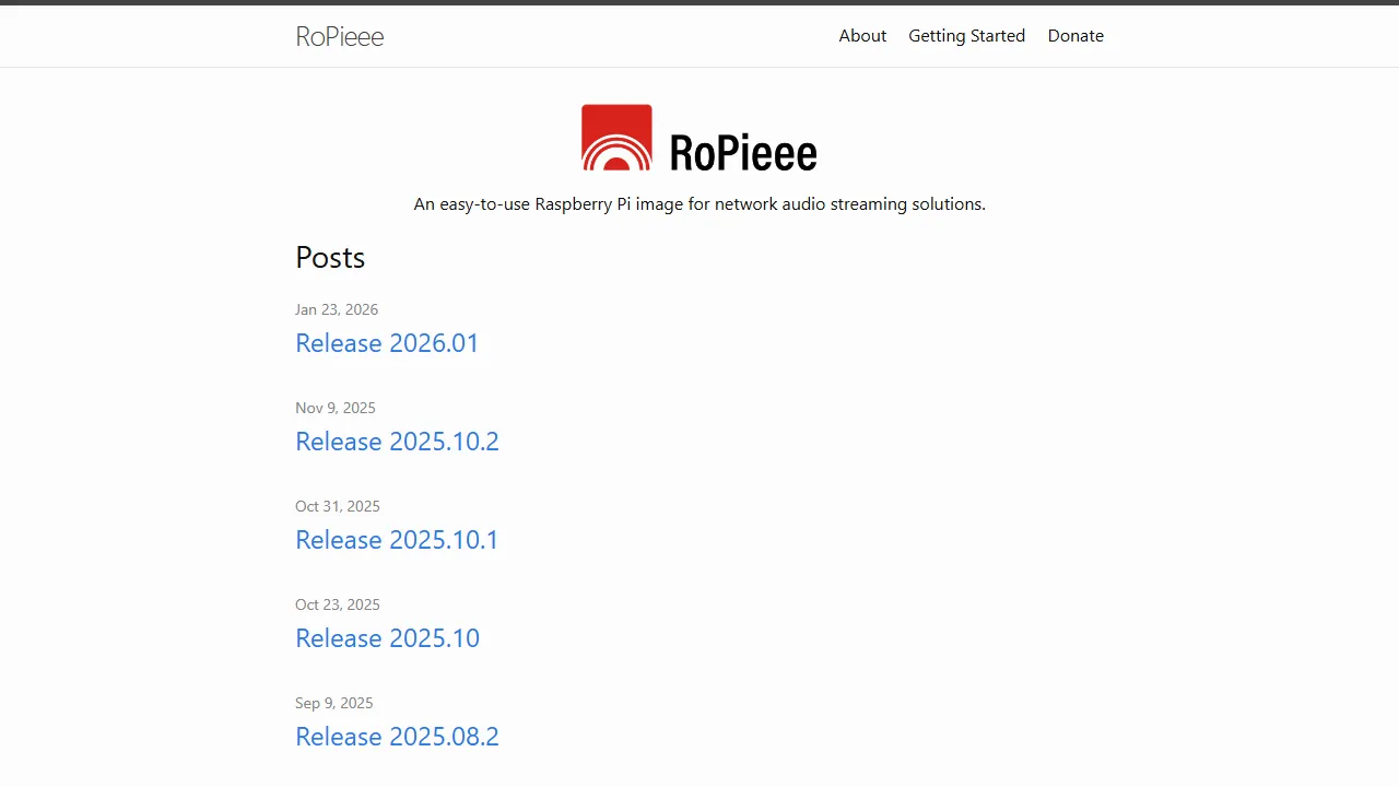 ropieee.org - Raspberry Pi Roon Endpoint Software Solution screenshot