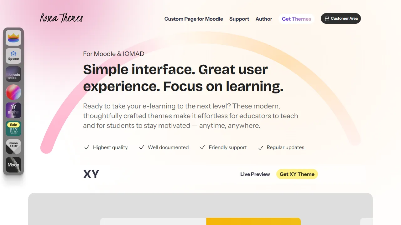 rosea.io - Moodle Themes and Custom Solutions screenshot