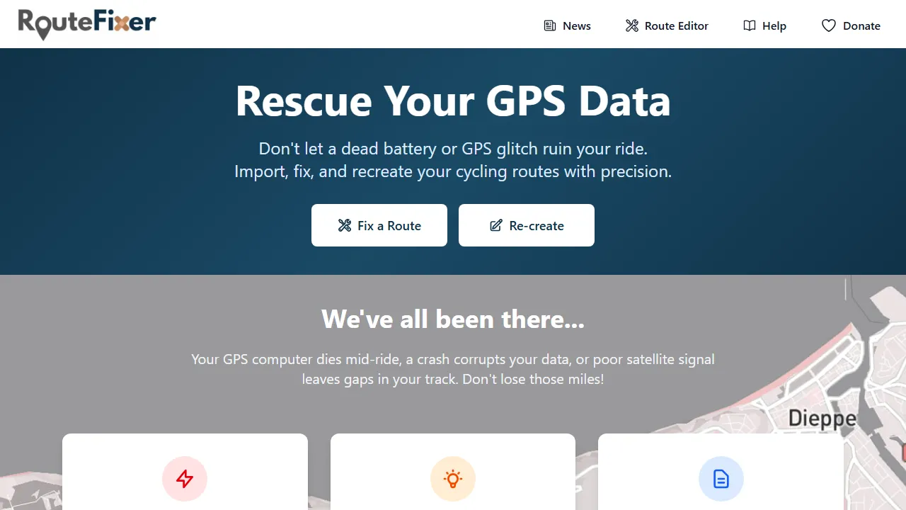routefixer.com - Online Route Correction Tool for GPS Data screenshot