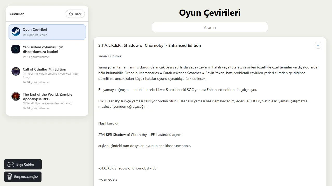 rpgarsiv.com - Online Computer Assisted Translation Tool screenshot