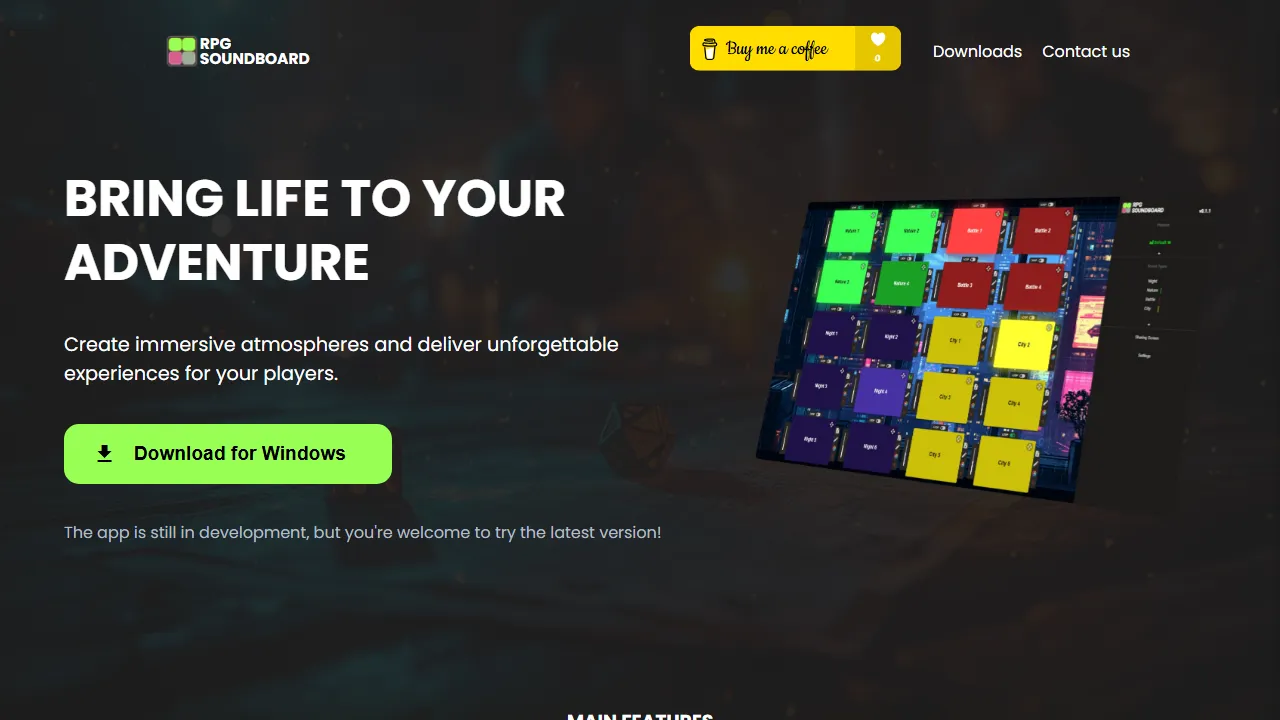 rpgsoundboard.com - Real-Time Sound Effects Tool for RPGs screenshot