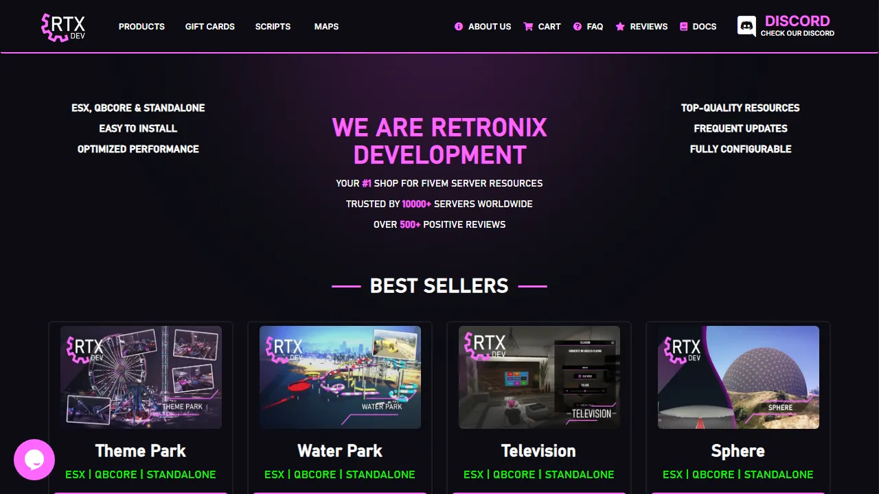 rtx.tebex.io - FiveM Server Scripts for Game Development screenshot