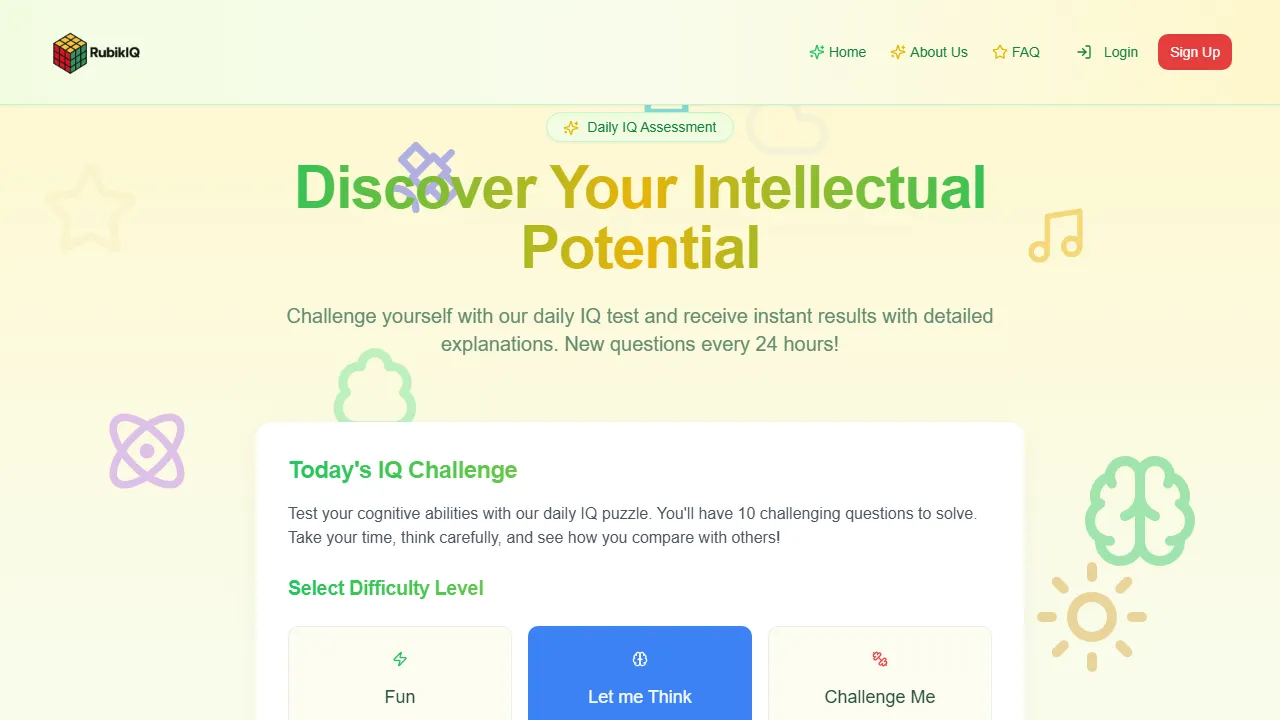 rubikiq.com - Educational Game Platform for IQ Testing screenshot