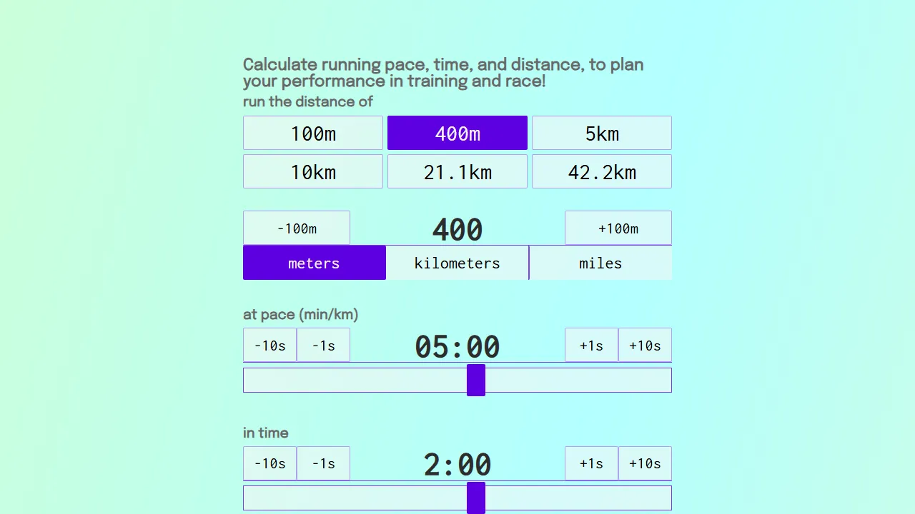 runracepace.com - Running Pace Calculator to Calculate Mile Pace screenshot