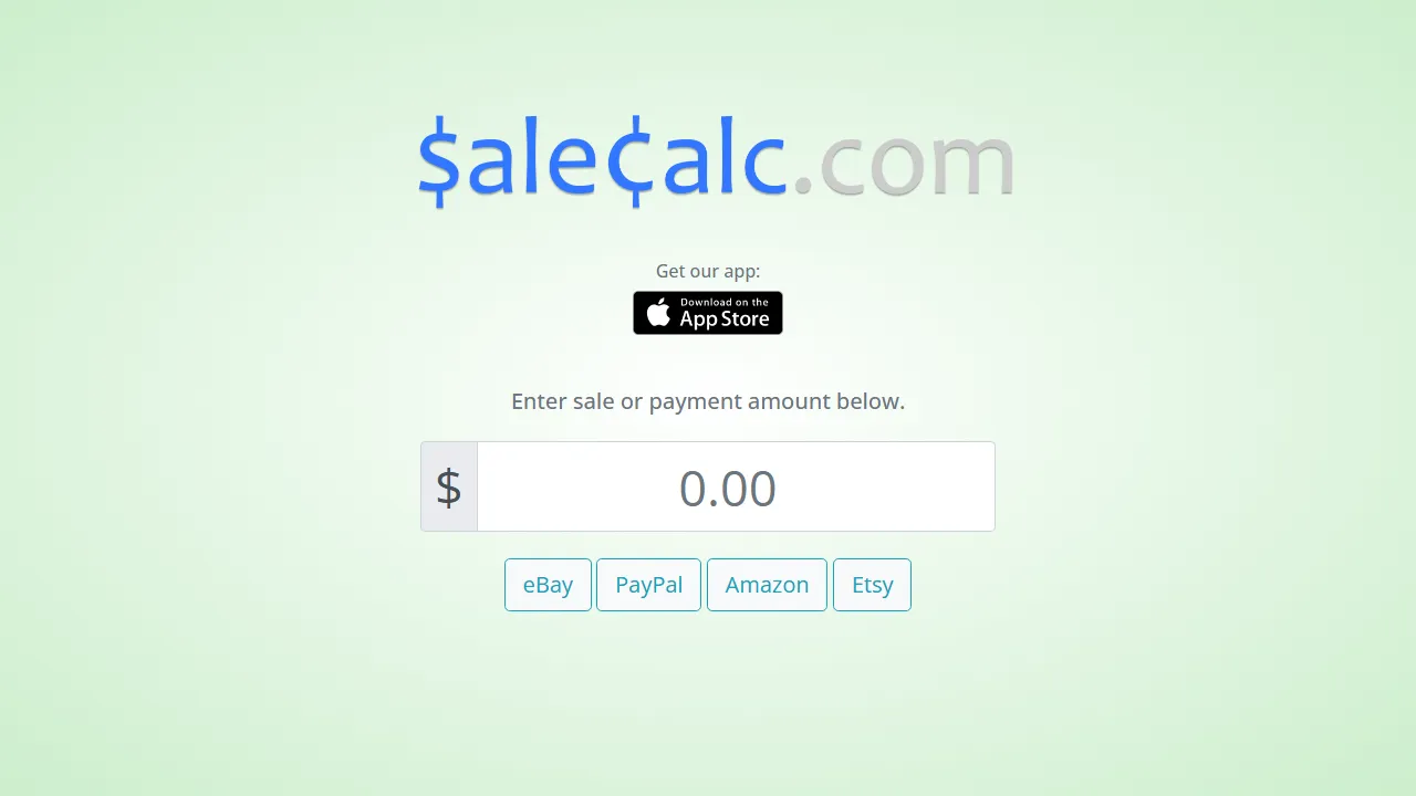 salecalc.com - Online Sales Fee and Profit Calculator screenshot