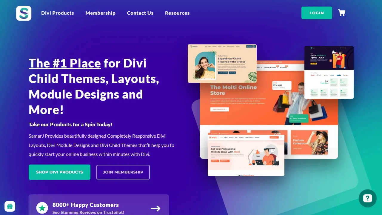 samarj.com - Divi Website Templates and Layouts screenshot