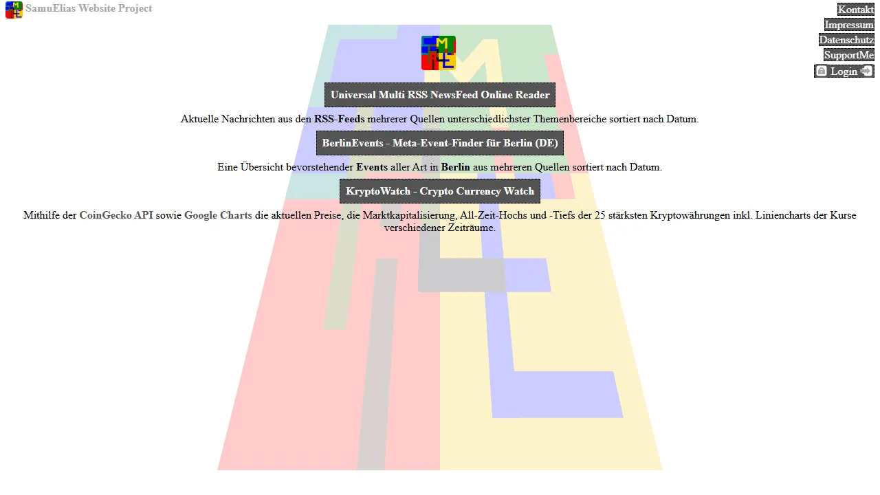 samuelias.de - Online Multi RSS Feed Reader screenshot
