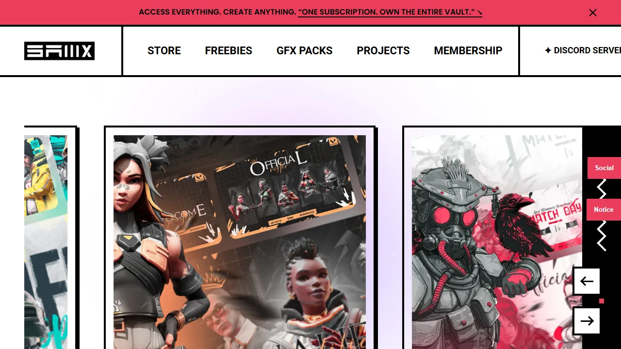 samxestore.com - Premium Graphic Design Assets and Packs screenshot