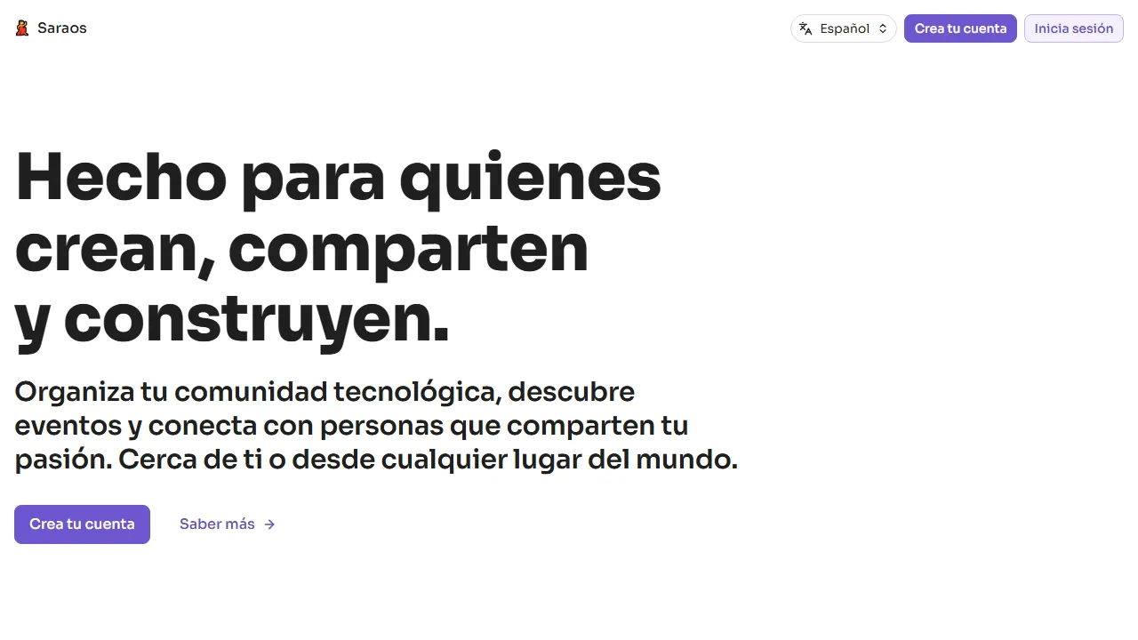 saraos.tech - Indie Community Building Platform for Tech screenshot