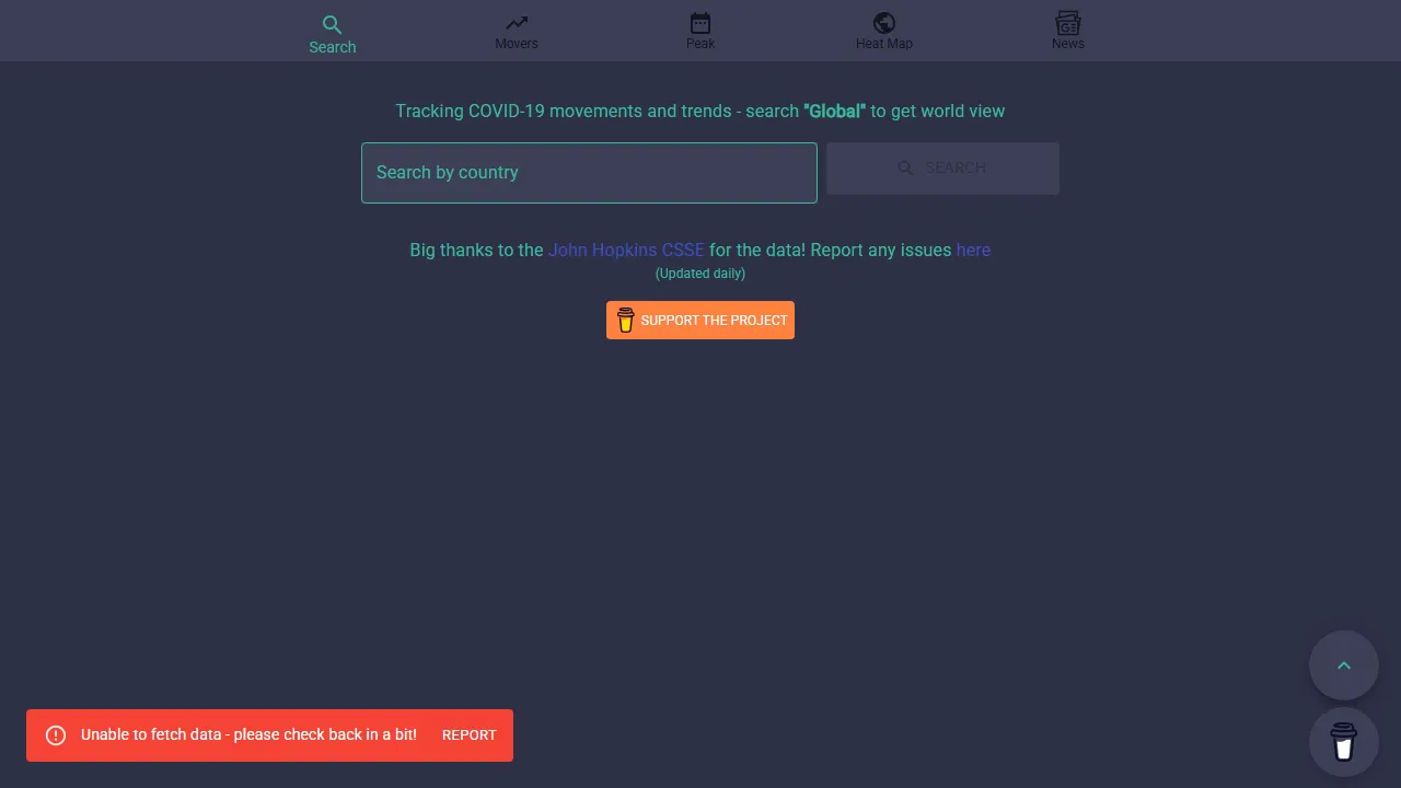 sashaobucina.github.io - COVID-19 Data Tracker Project Online screenshot