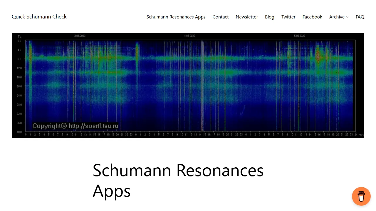 schumann-resonance.org - Schumann Resonance Monitoring App and Information screenshot