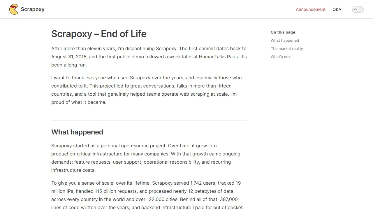 scrapoxy.io - Powerful Proxy Switcher and Manager Solution screenshot