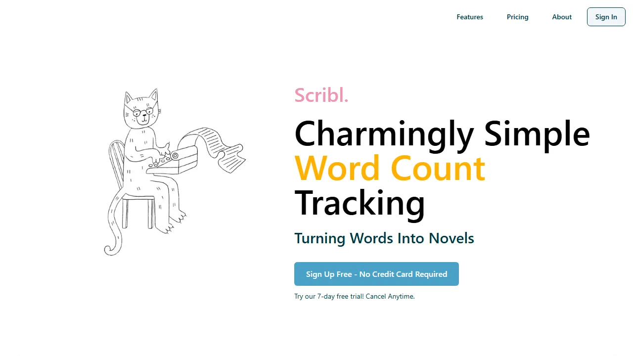 scribl.ink - Word Tracking Tool for Writers screenshot