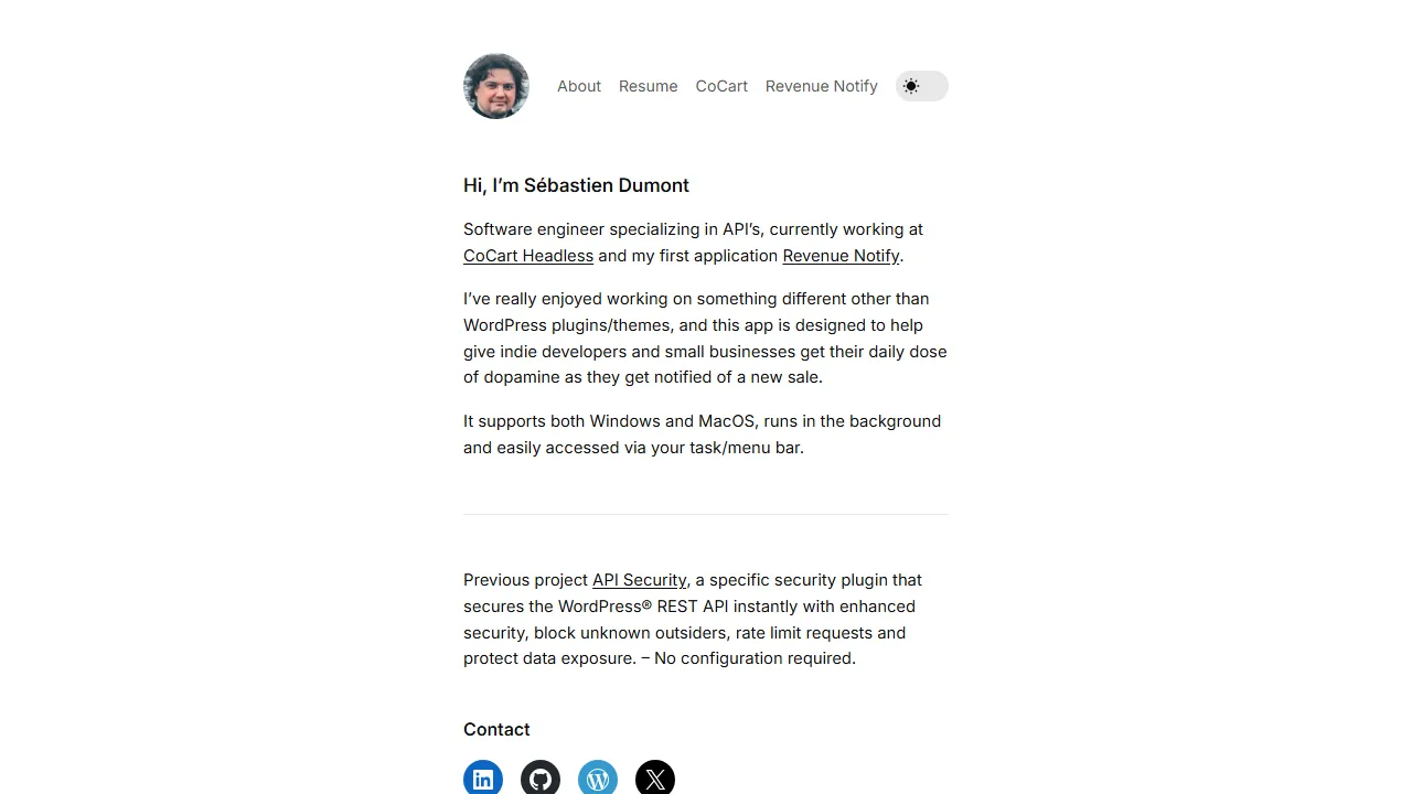 sebastiendumont.com - WooCommerce Plugin for Headless Store Development screenshot