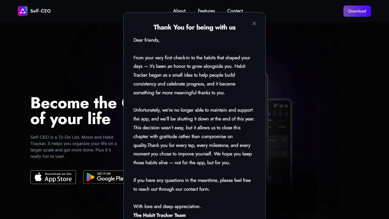 self-ceo.com - Free Habit Tracker App and Goal Tracker screenshot
