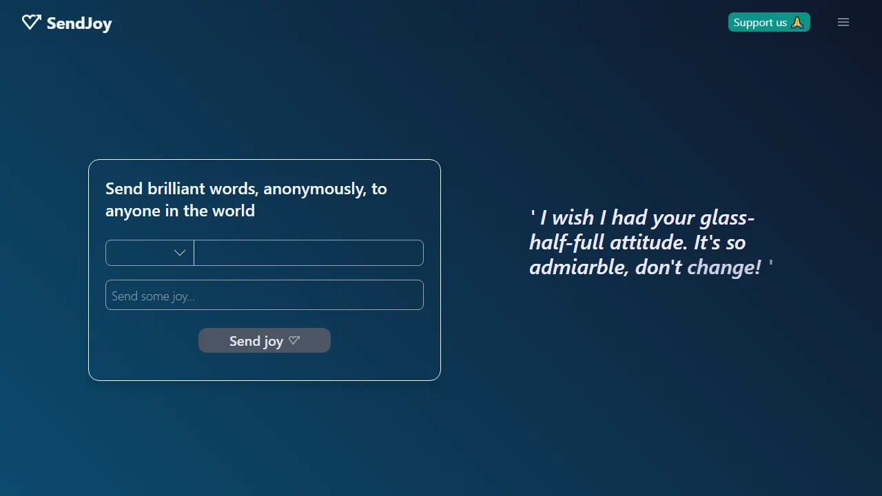sendjoy.app - Platform for Ad-Free Social Sharing screenshot